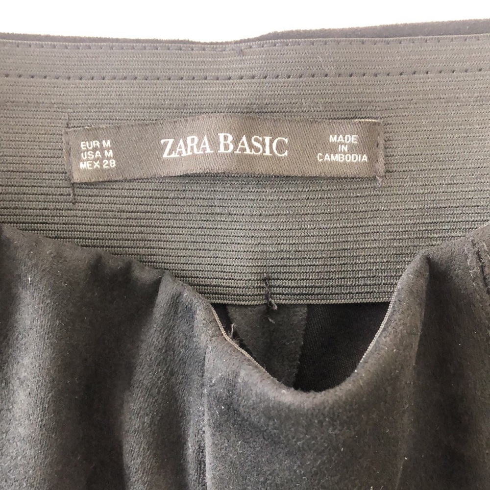 Zara Basic Black Suede Like Legging- Size Medium - image 3